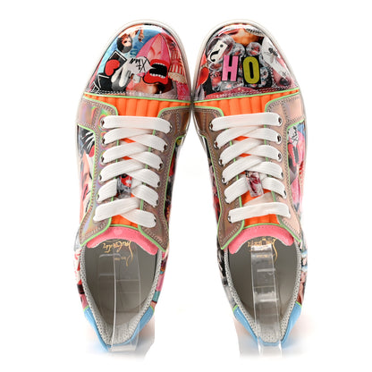 Christian Louboutin Patent Oh Xtian Womens Vieira Flat Sneakers 38 Multicolor 2 of 9