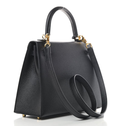 Hermes Epsom Kelly Sellier 25 Black 2 of 8