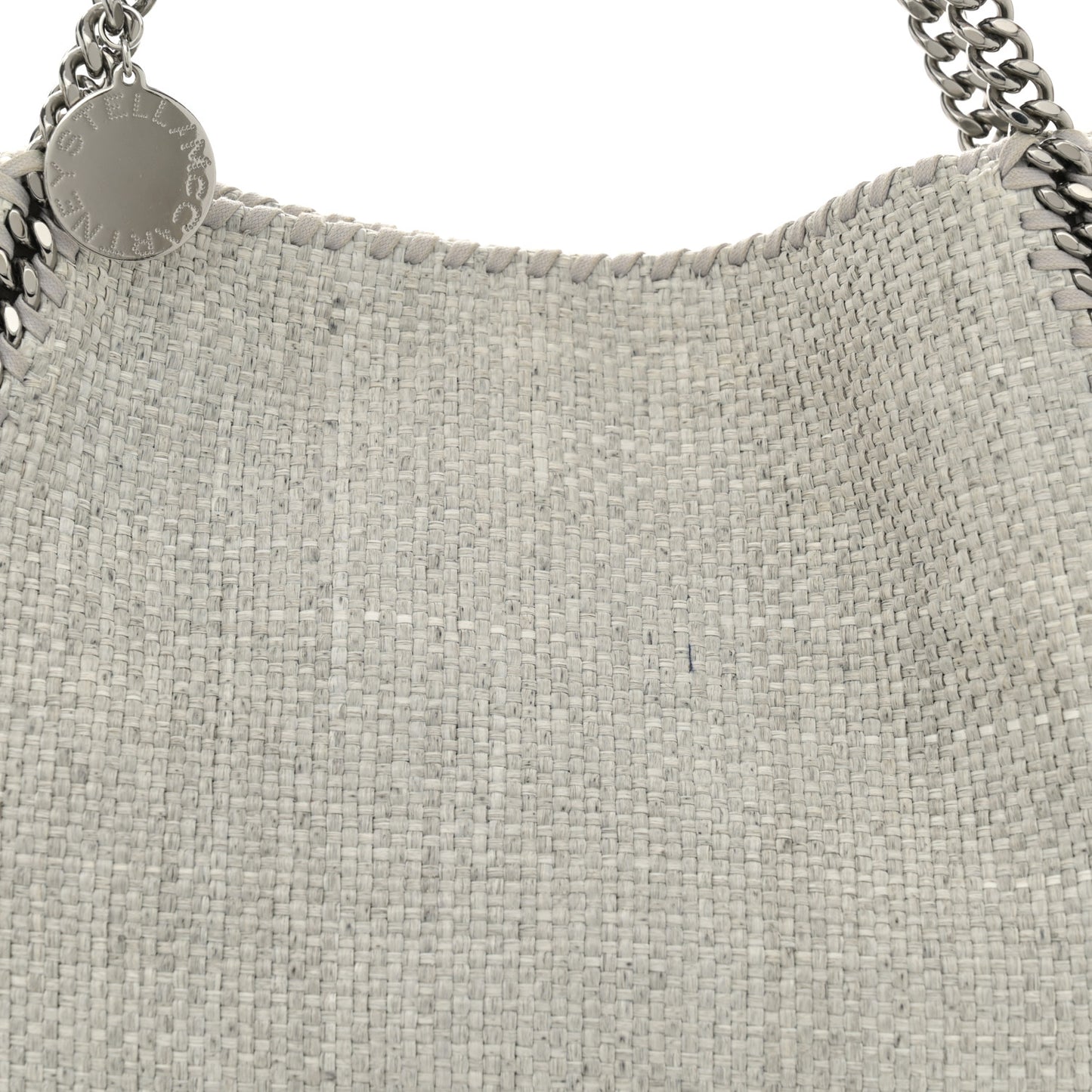 Woven Raffia Falabella Tote Bag Black