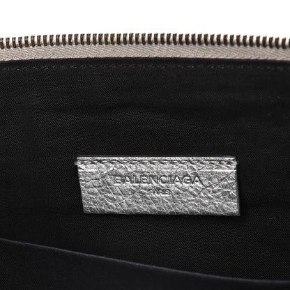 Balenciaga Agneau Classic Hardware Small Pouch Gris Aluminum 6 of 10
