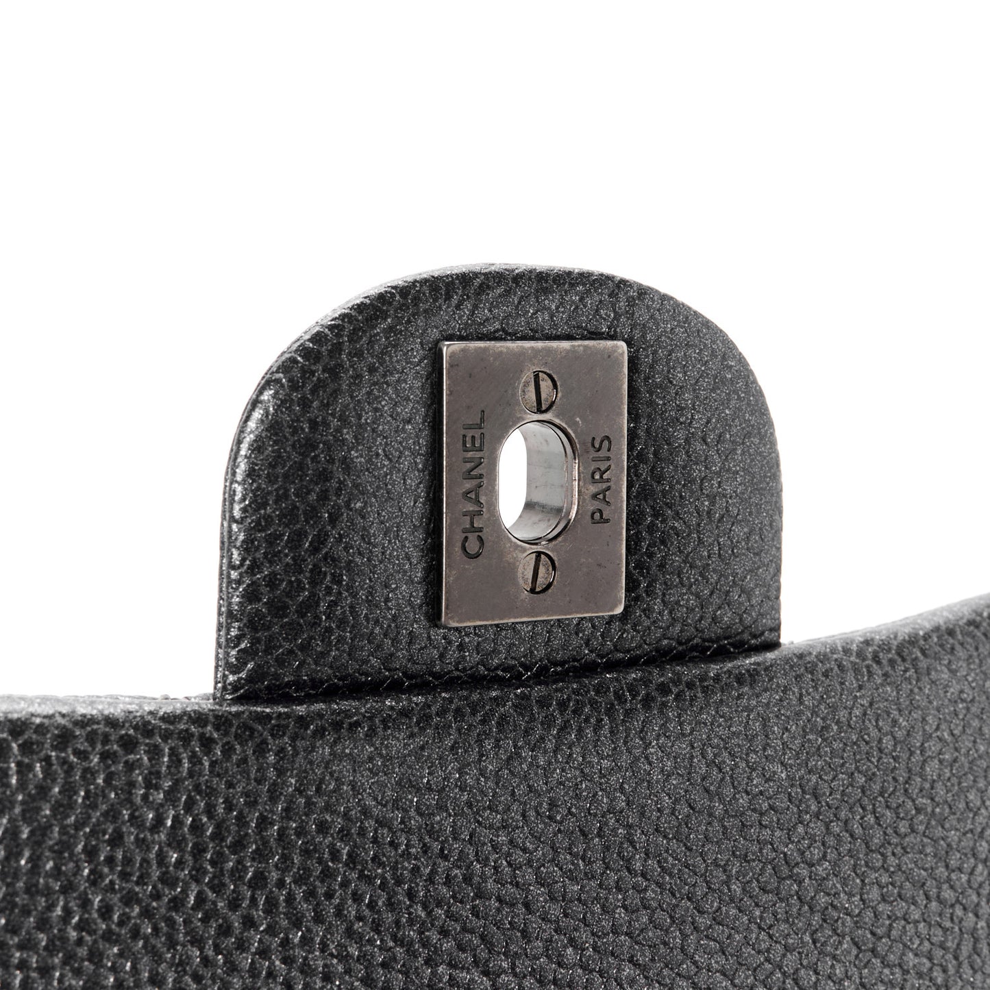 Pearly Caviar Quilted Mini Rectangular Flap Grey