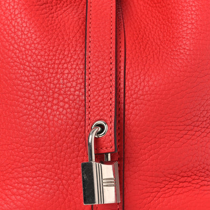 Hermes Taurillon Clemence Picotin Lock 18 PM Rouge Tomate 8 of 11