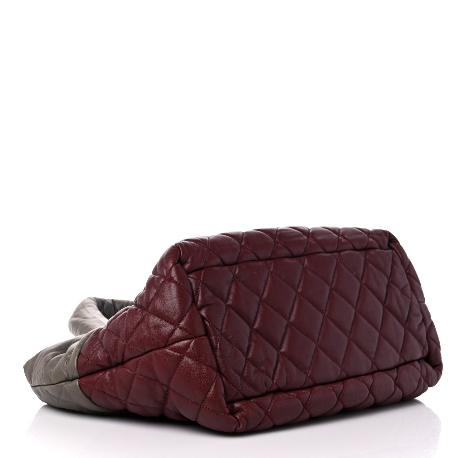 Chanel Lambskin Quilted Small Coco Cocoon Reversible Tote Grey Burgundy 4 of 16
