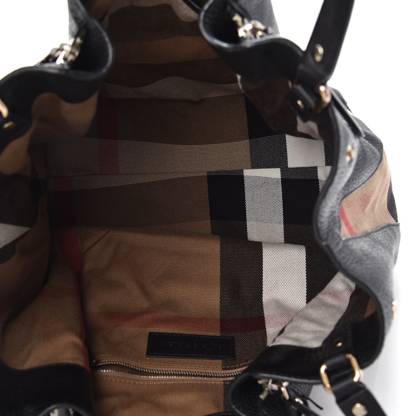 Grainy Calfskin House Check Medium Maidstone Black