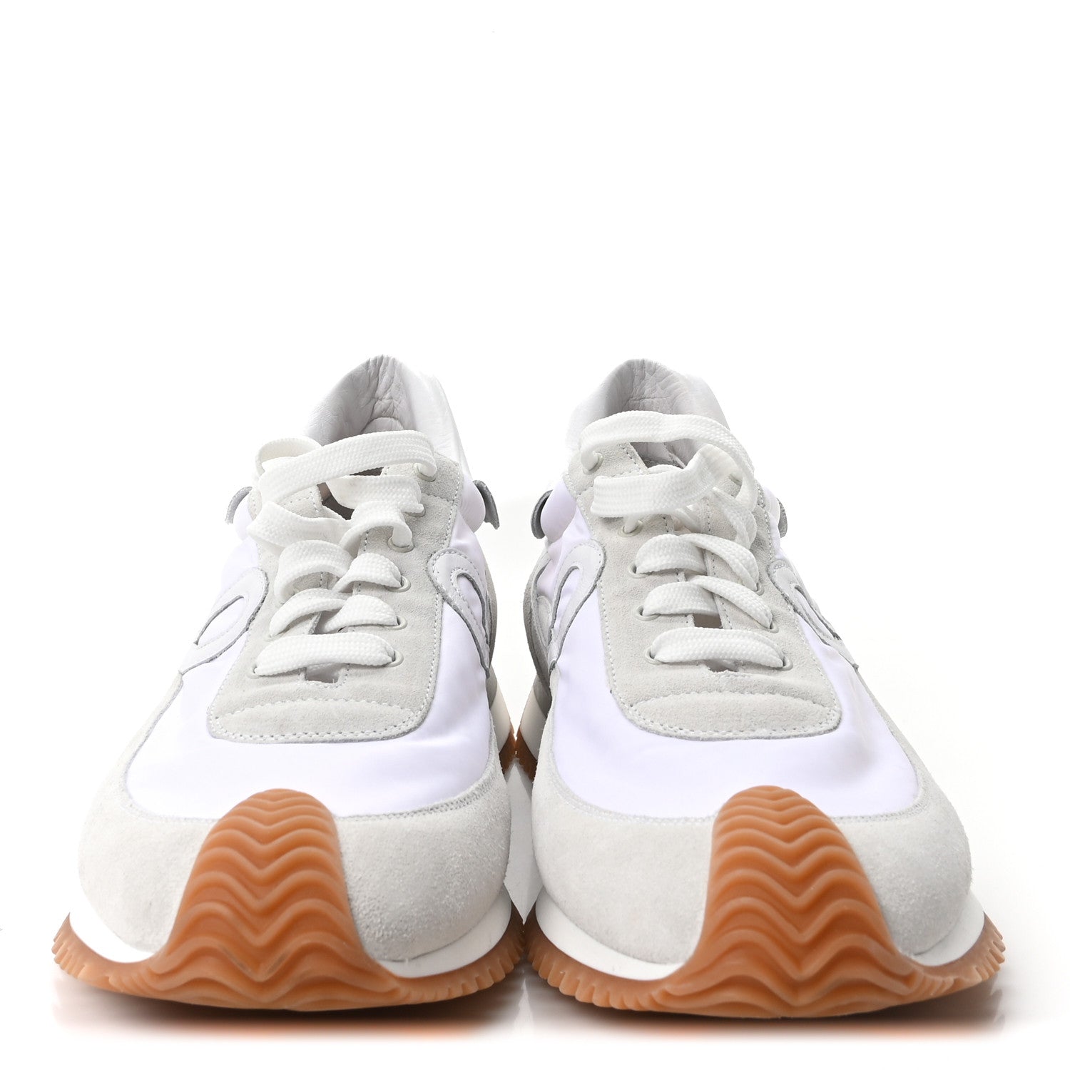 Loewe Nylon Suede Mens Flow Retro Runner Sneakers 45 White 3 of 9