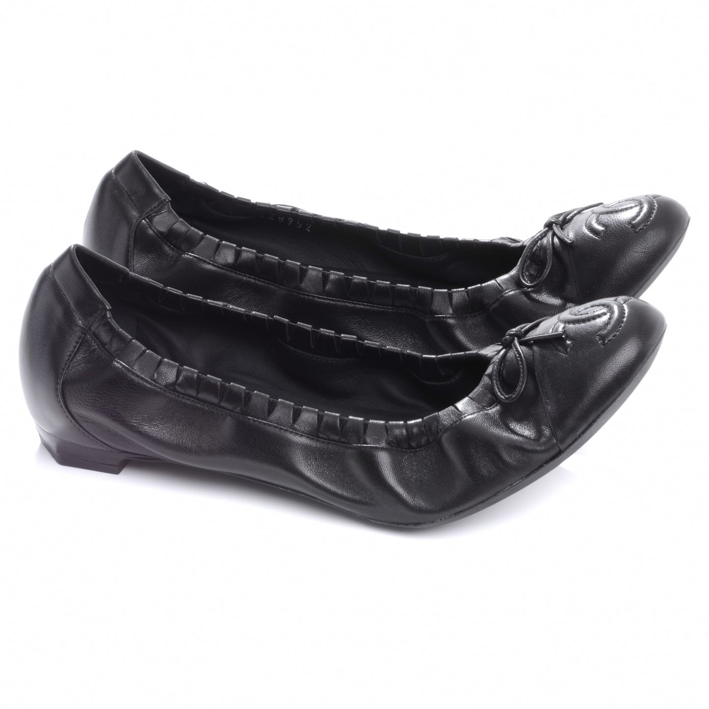 Leather CC Ballet Flats 38.5 Black