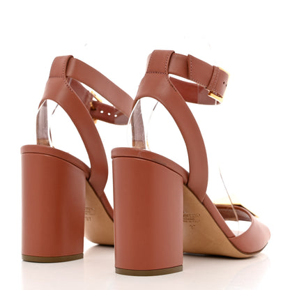 Valentino Garavani Calfskin One Stud Ankle Strap 90mm Sandals 37 Gingerbread 4 of 10