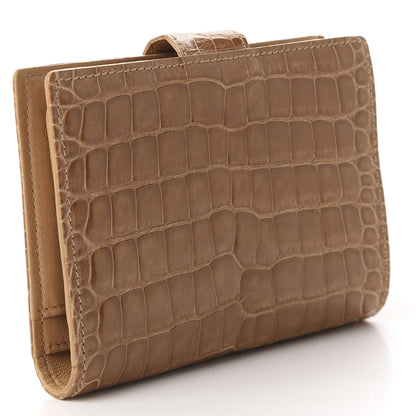 Chanel Alligator French Compact Wallet Beige 3 of 7