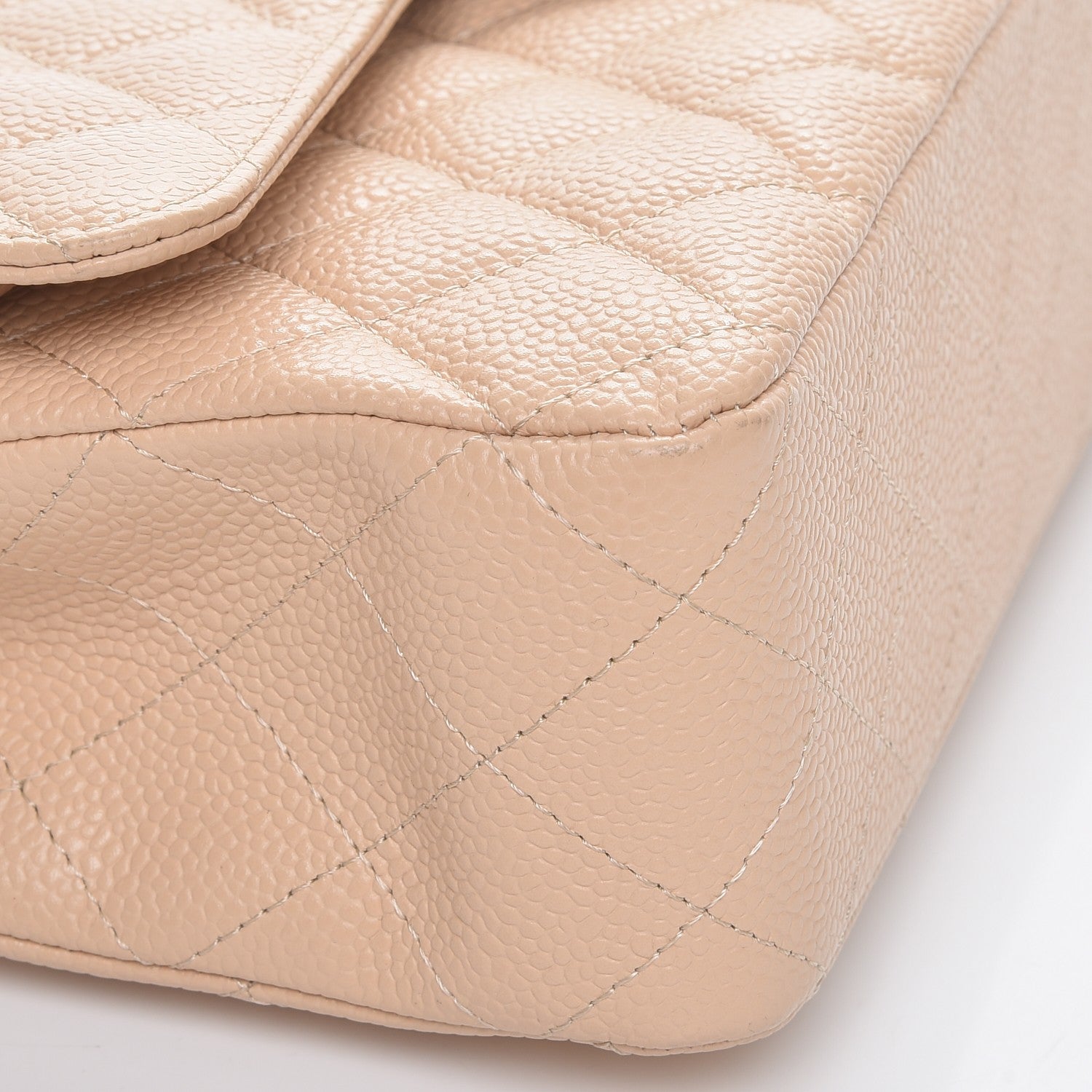 Chanel Caviar Quilted Medium Double Flap Beige Clair 9 of 10