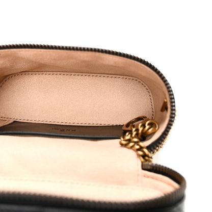 Gucci Calfskin Matelasse Chevron Mini GG Marmont Top Handle Bag Black 5 of 10