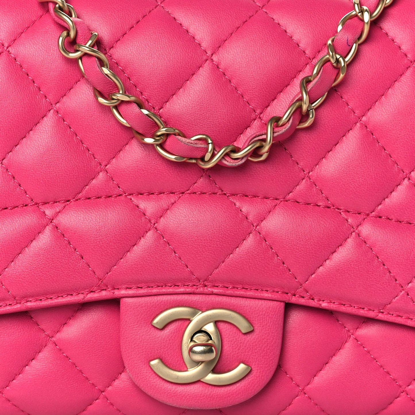 Lambskin Quilted Medium Mademoiselle Chic Flap Pink