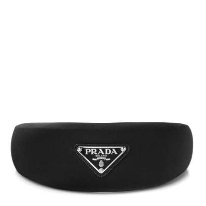 Prada Re-Nylon Metal Triangle Logo Headband Black 5 of 8