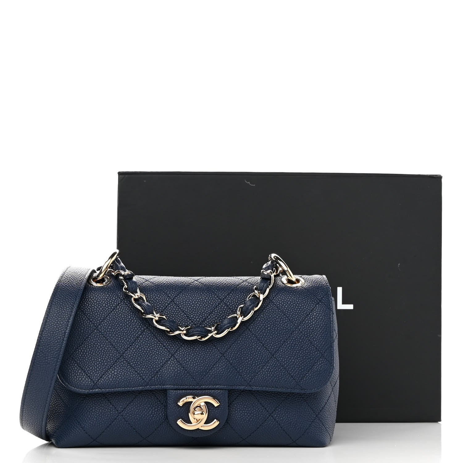 Chanel Caviar Quilted Small City Walk Flap Navy Blue 13 of 13
