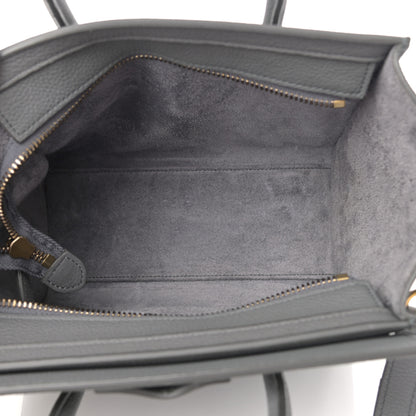 Celine Drummed Calfskin Nano Luggage Kohl 9 of 21