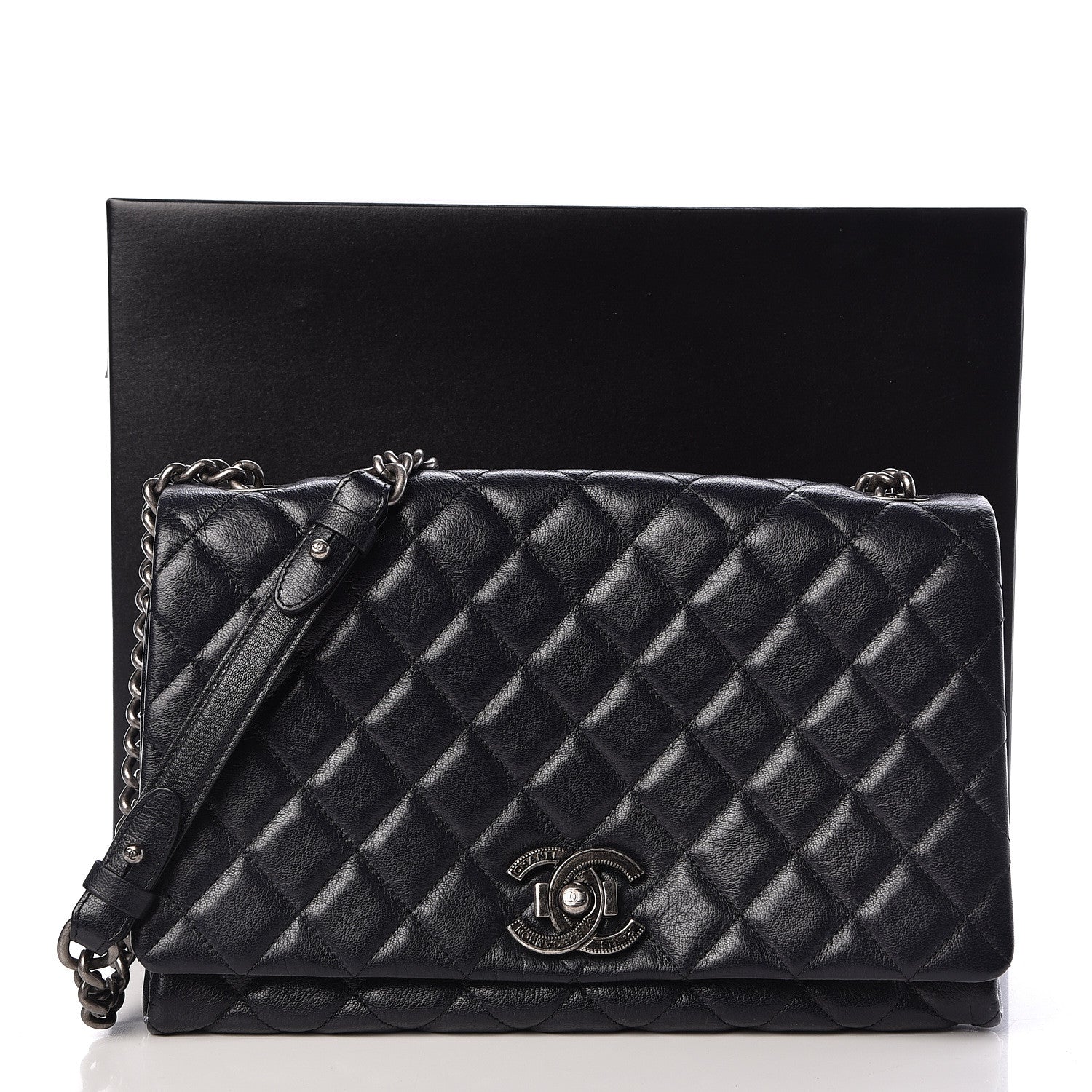 Chanel Goatskin Quilted Large City Rock Flap Navy 11 of 11