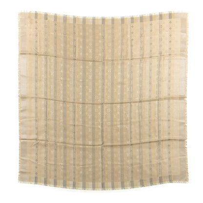Louis Vuitton Silk Lurex Wool So Shine Monogram Shawl Beige 1 of 5