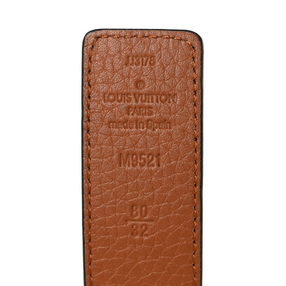 Louis Vuitton Taurillon Calfskin 40mm LV Initiales Reversible Belt 80 32 Black 3 of 4