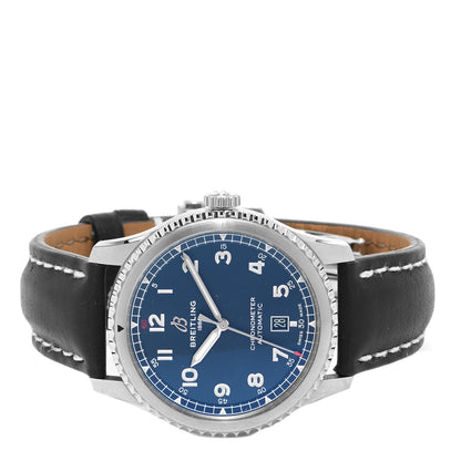 Breitling Stainless Steel Calfskin 41mm Navitimer 8 Chronograph Automatic Watch Blue A17315 2 of 5