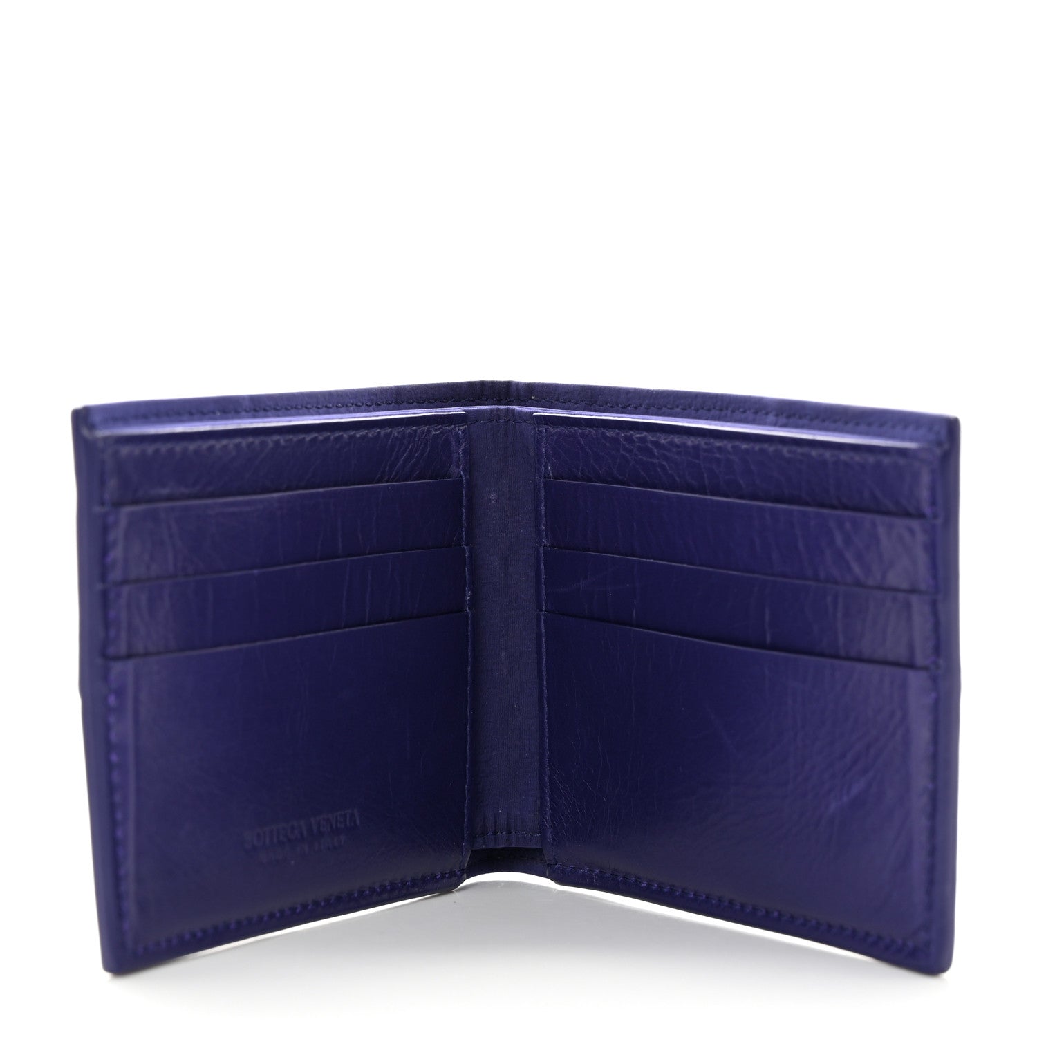 Bottega Veneta Calfskin Maxi Intrecciato Bi-Fold Wallet Plum 5 of 7