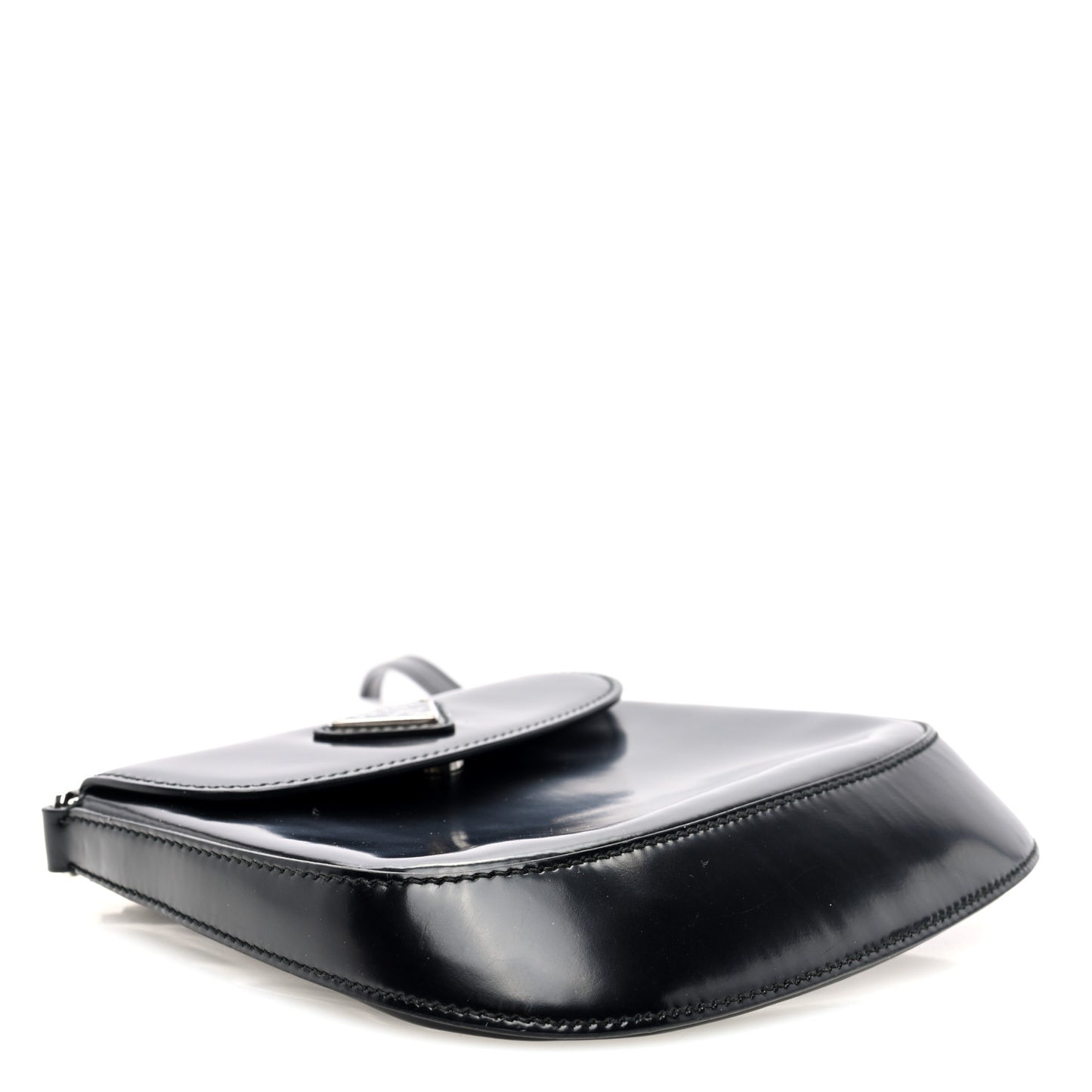 Spazzolato Mini Cleo Flap Adjustable Strap Shoulder Bag Black