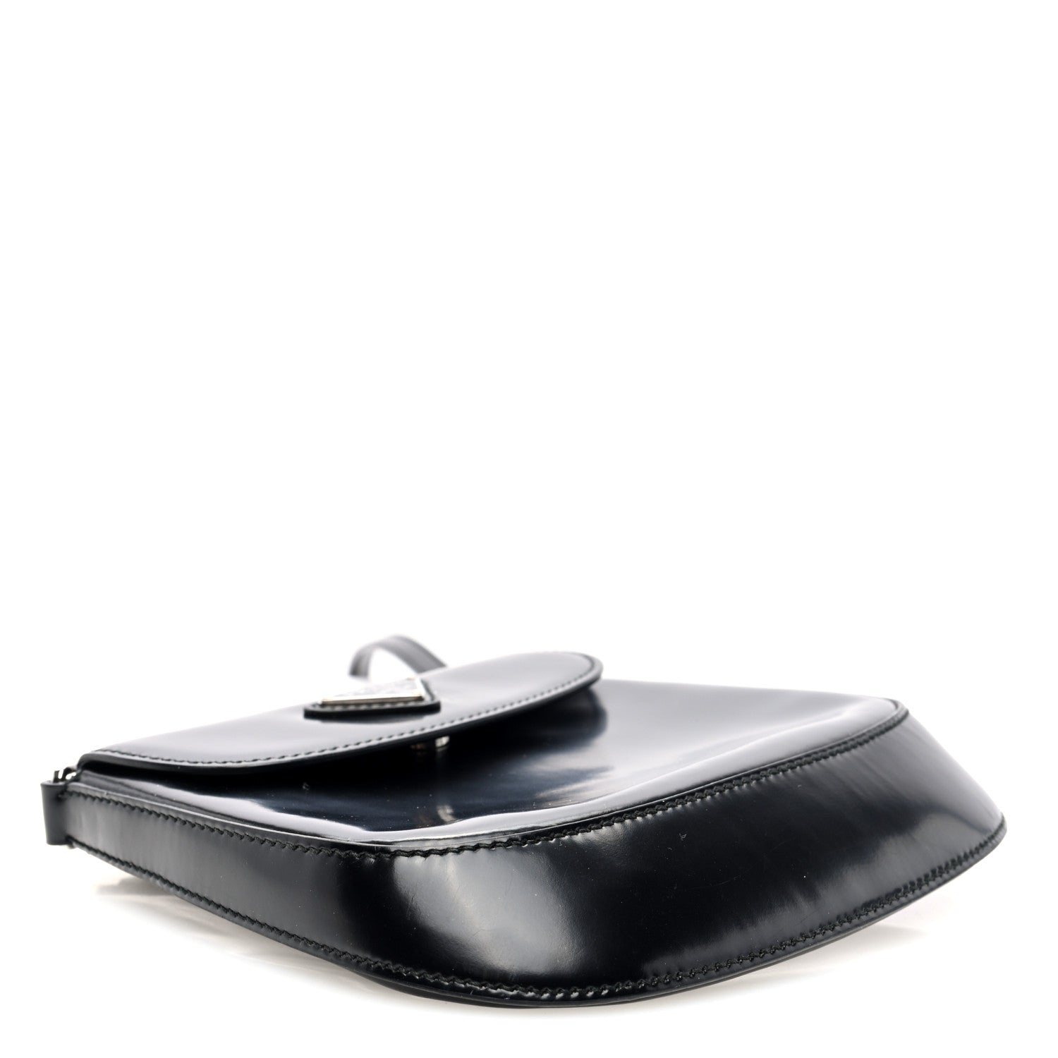 Prada Spazzolato Mini Cleo Flap Adjustable Strap Shoulder Bag Black 4 of 9