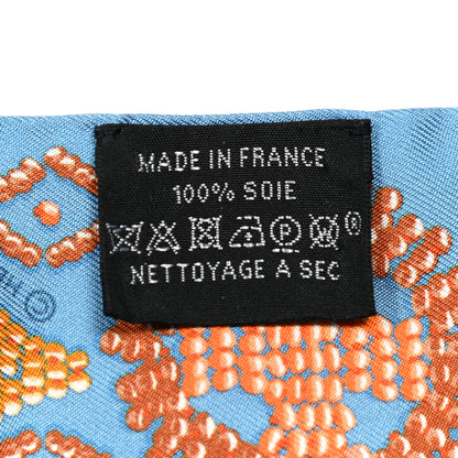 Hermes Silk Kelly En Perles Twilly Bleu Azur Orange 3 of 5
