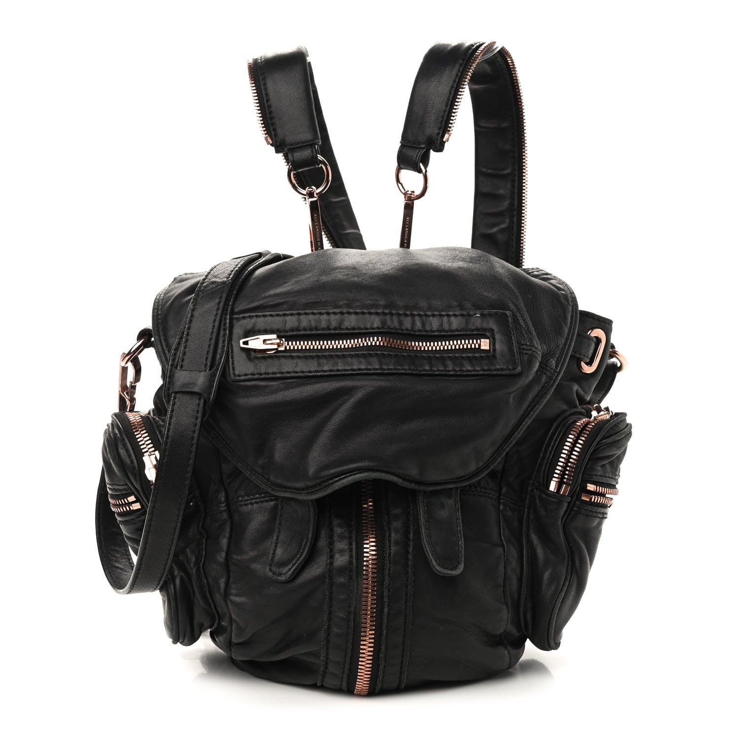 Alexander Wang Lambskin Marti Backpack Washed Black Rose Gold Hardware 1 of 10