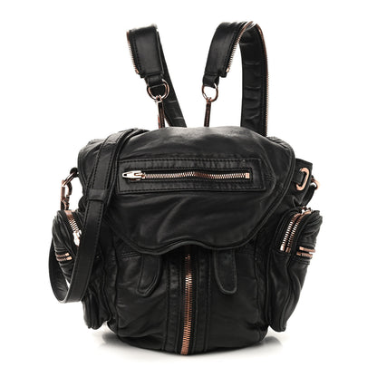 Alexander Wang Lambskin Marti Backpack Washed Black Rose Gold Hardware 1 of 10