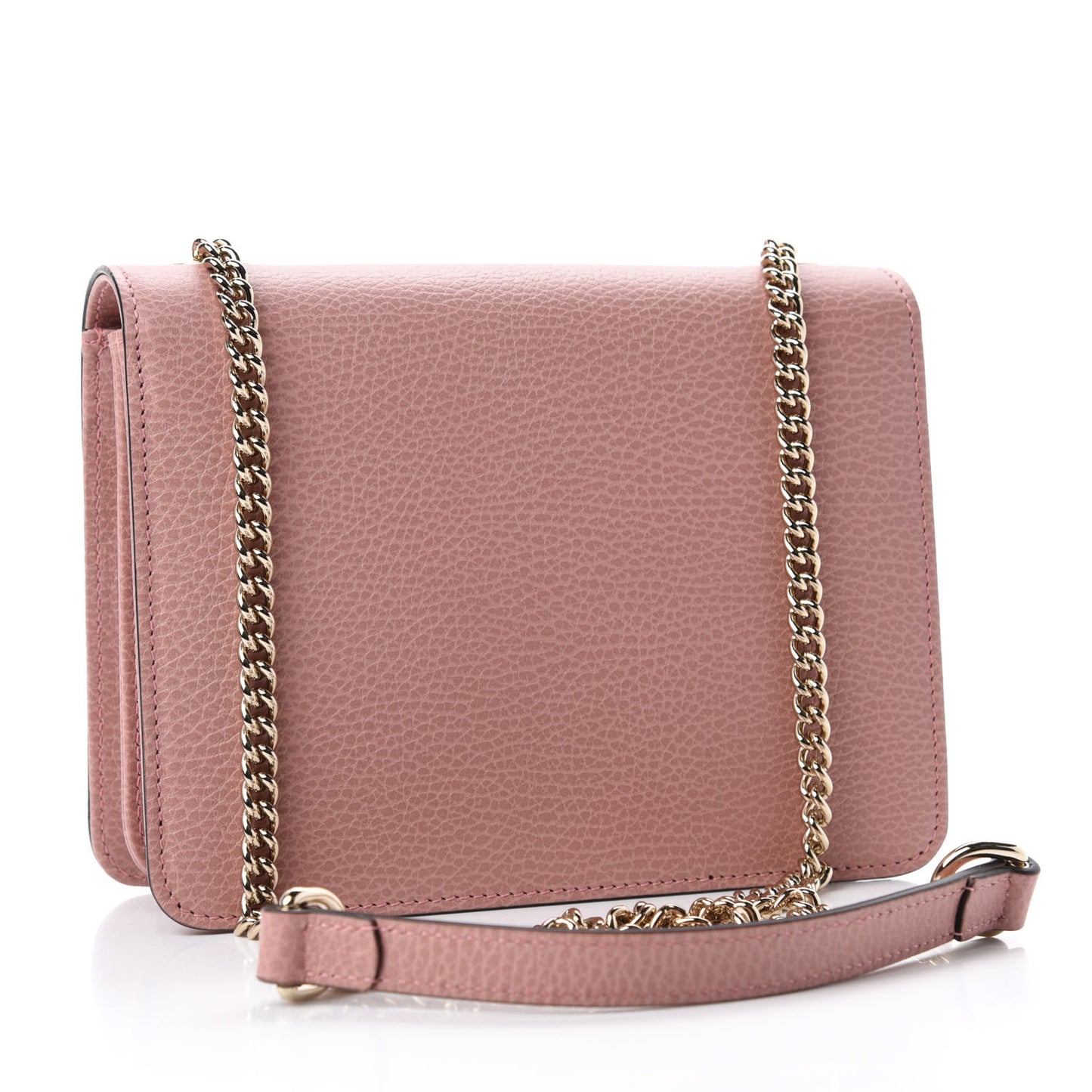 Dollar Calfskin Small Interlocking G Shoulder Bag Soft Pink