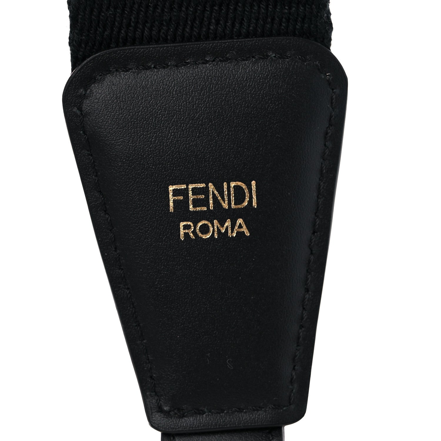 Fendi Jacquard Ribbon Vitello King FF Bi-Color Intreccio Adjustable Strap You Black White 3 of 4