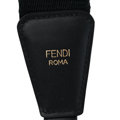 Fendi Jacquard Ribbon Vitello King FF Bi-Color Intreccio Adjustable Strap You Black White 3 of 4