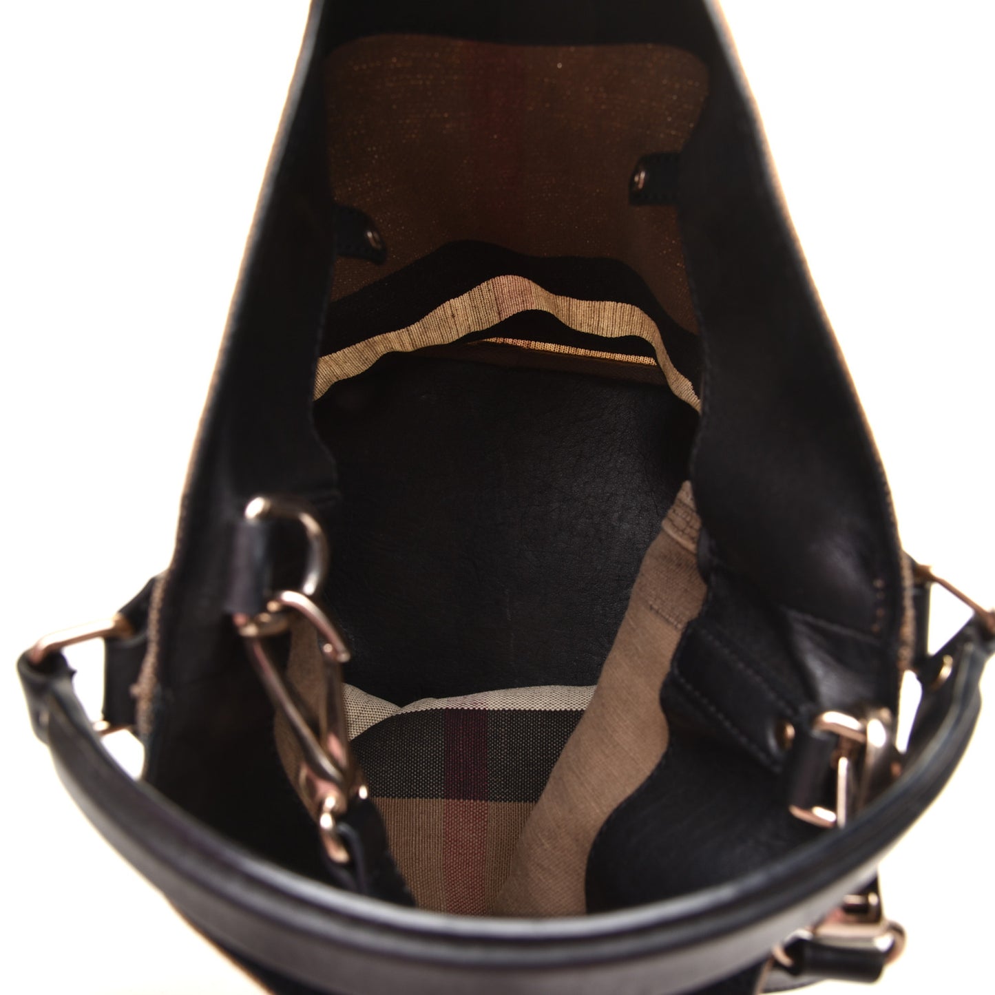 Canvas Mega Check Medium Ashby Hobo Black
