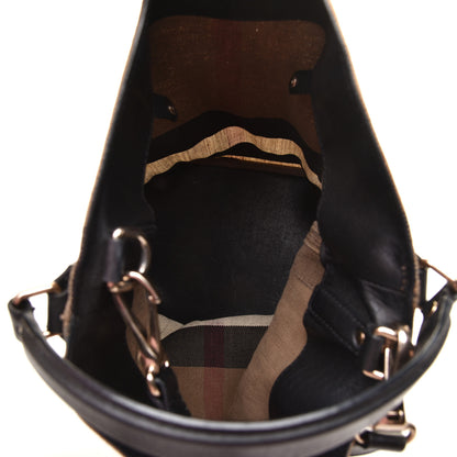 Burberry Canvas Mega Check Medium Ashby Hobo Black 5 of 11