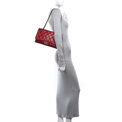 Chanel Lambskin Quilted Large 3 Flap Red 2 of 10