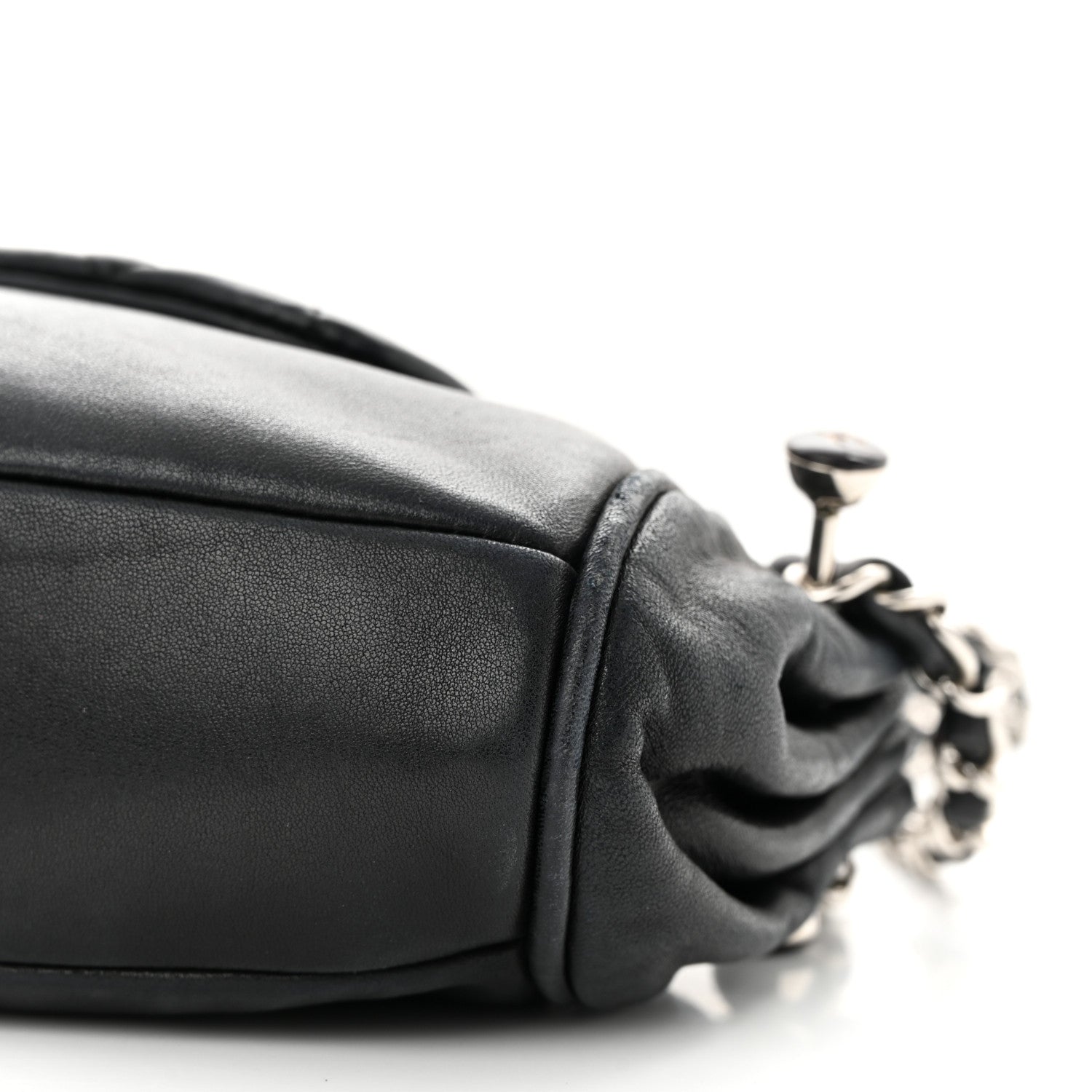 Chanel Lambskin Quilted CC Accordion Shoulder Bag Black 10 of 12