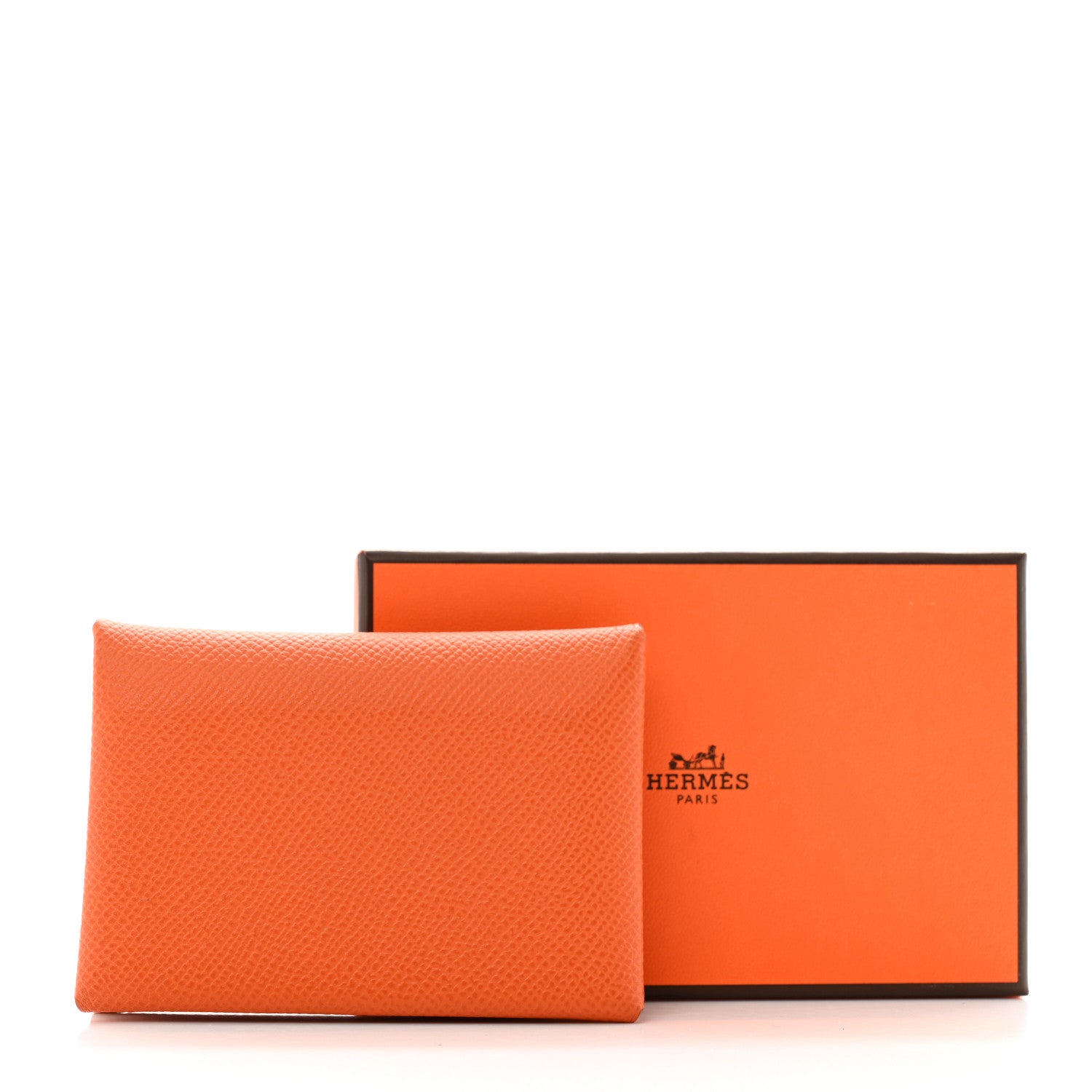 Hermes Epsom Calvi Duo Card Case Orange Lime 9 of 9