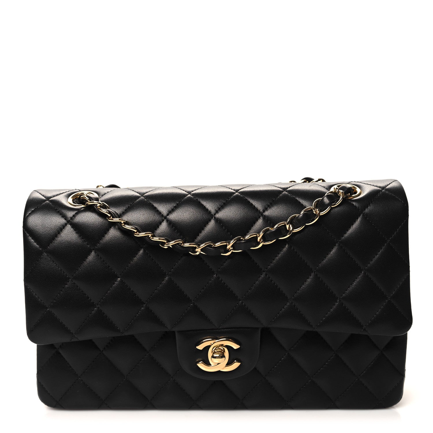 Chanel Lambskin Quilted Medium Double Flap Black 1 of 12