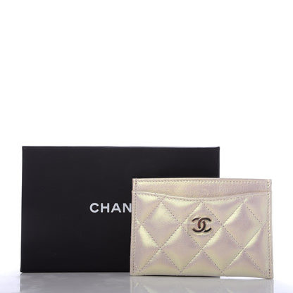 Chanel Iridescent Lambskin Quilted Card Holder Ivory 9 of 9