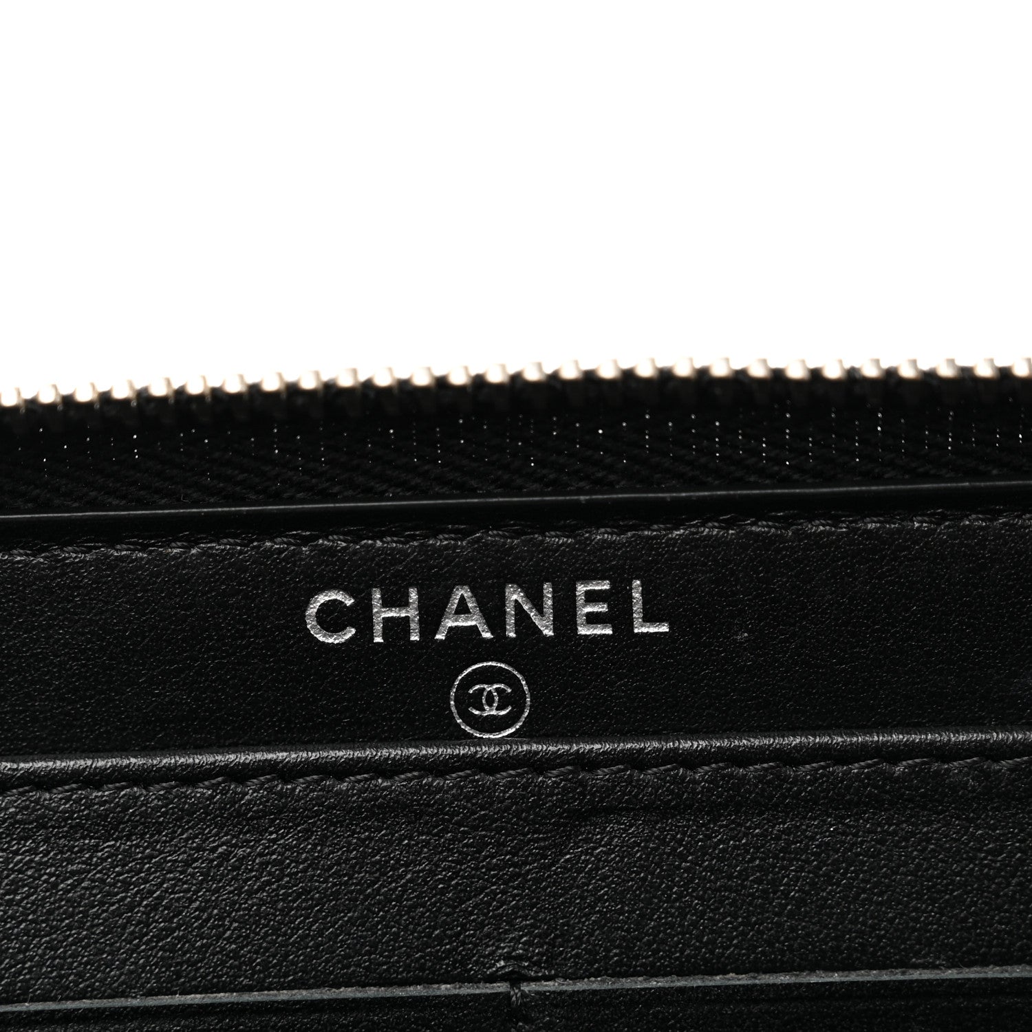 Chanel Canvas Studded CC Gusset Zip Around Wallet Black 6 of 12
