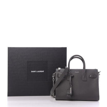 Saint Laurent Grained Calfskin Baby Supple Sac De Jour Asphalt 11 of 11
