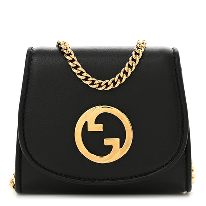 Gucci Roxy Calfskin Medium Blondie Chain Wallet Black 1 of 12
