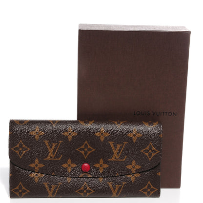 Louis Vuitton Monogram Emilie Wallet Red 5 of 8
