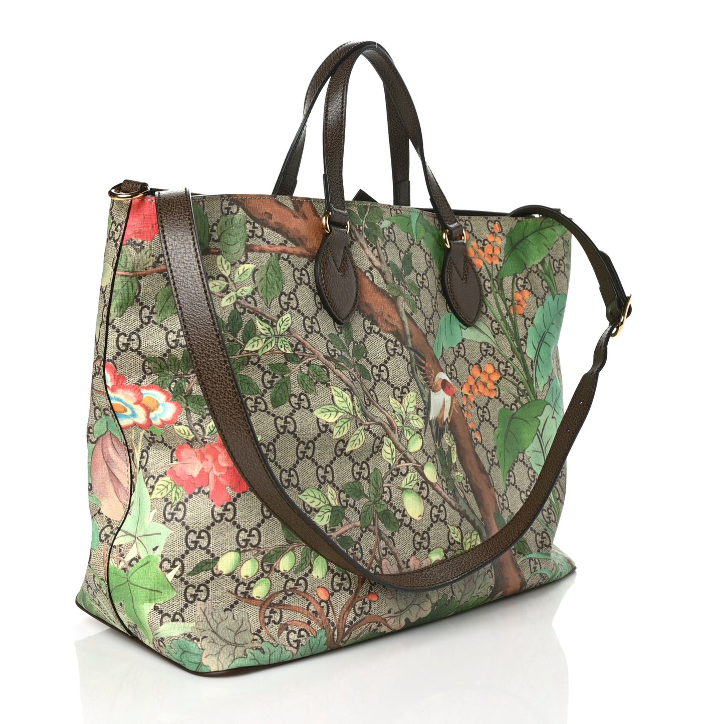 Soft GG Supreme Monogram Tian Medium Crossbody Tote Beige Multicolor New Acero
