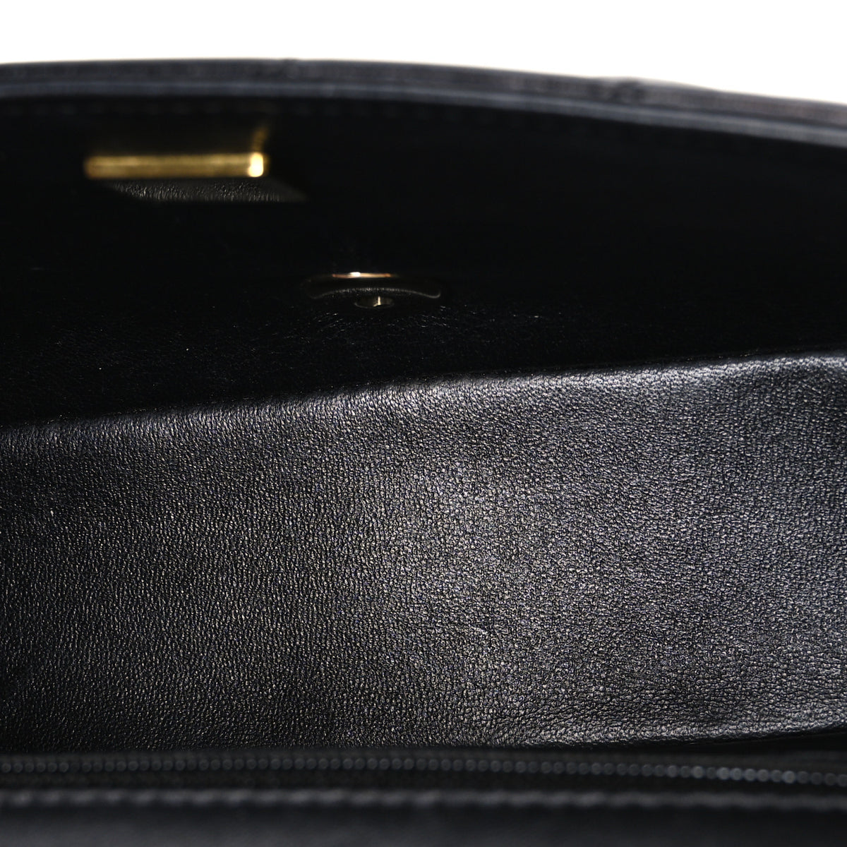 Lambskin Quilted Mini Rectangular Flap Black