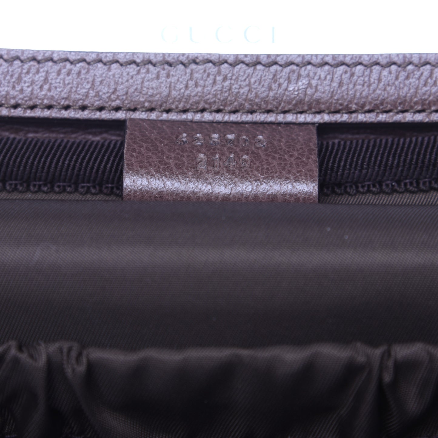 GG Supreme Monogram Textured Calfskin Web Small Ophidia Vanity Cosmetic Case Beige Ebony New Acero