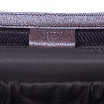 Gucci GG Supreme Monogram Textured Calfskin Web Small Ophidia Vanity Cosmetic Case Beige Ebony New Acero 9 of 14