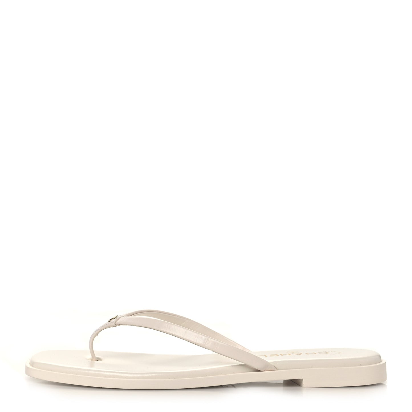 Goatskin CC Times Square Thong Sandals 42 White