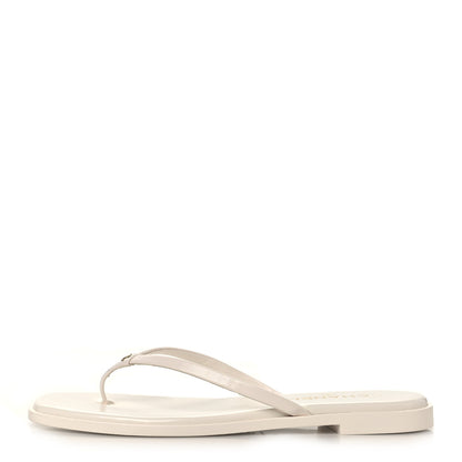 Chanel Goatskin CC Times Square Thong Sandals 42 White 1 of 10