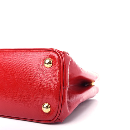 Prada Saffiano Vernice Small Galleria Double Zip Rosso 9 of 10