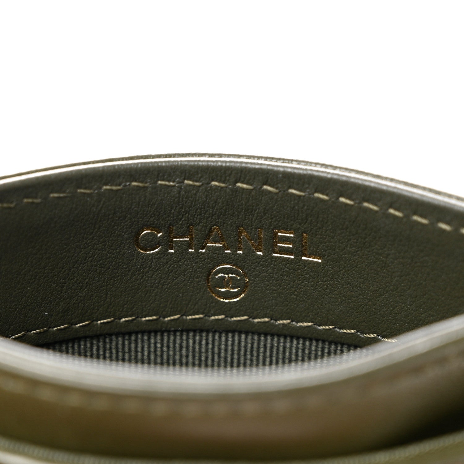 Chanel Lambskin Quilted Chanel 19 Card Holder Khaki 6 of 9
